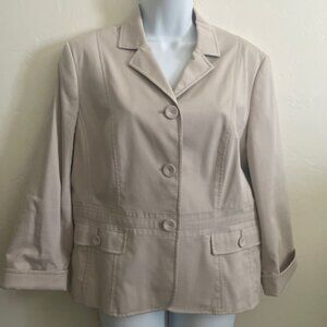 Talbots Khaki 3/4 Sleeve Jacket size 16P